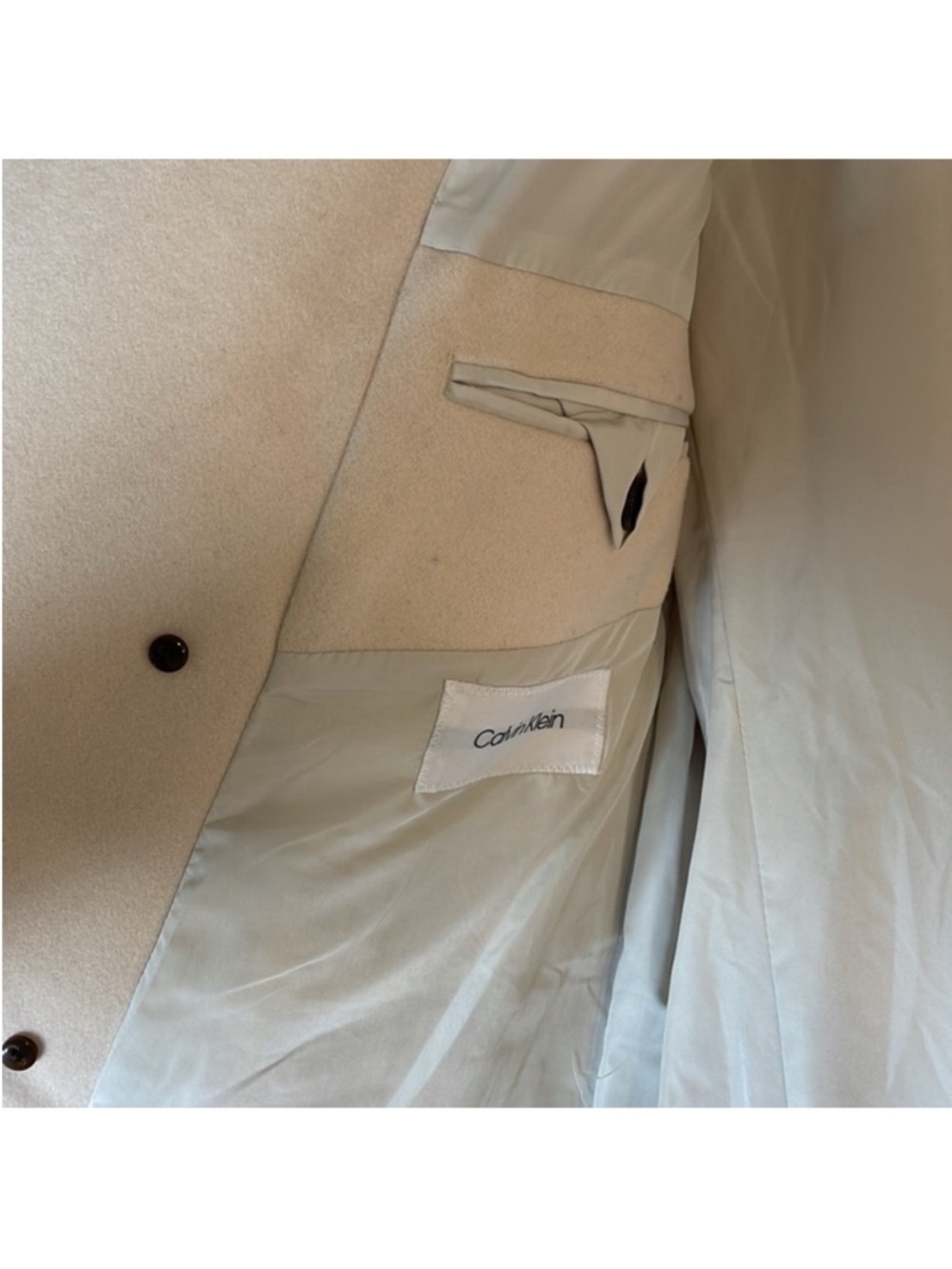Calvin Klein Wool Blend Slim Fit Double Breasted Pea Coat. 42 Long. NWT. $495! - Picture 8 of 15